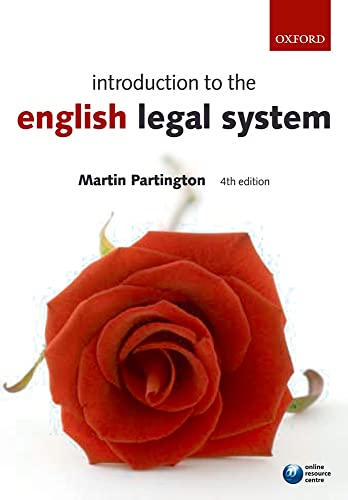 Beispielbild fr Introduction to the English Legal System zum Verkauf von AwesomeBooks