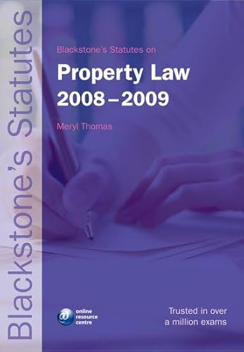 Beispielbild fr Blackstone's Statutes on Property Law 2008-2009 (Blackstone's Statute Book) zum Verkauf von AwesomeBooks