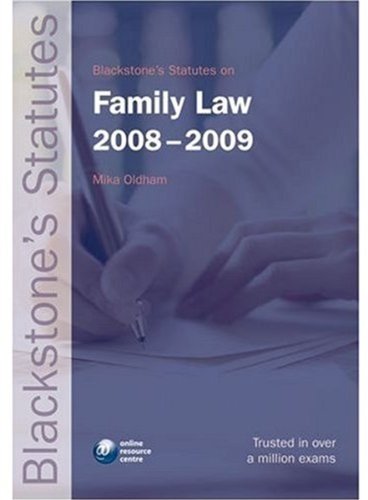 Imagen de archivo de Blackstone's Statutes on Family Law 2008-2009 a la venta por Anybook.com