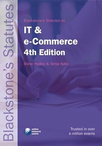 Beispielbild fr Blackstone's Statutes on IT and e-Commerce 4/e (Blackstone's Statute Book) zum Verkauf von WorldofBooks