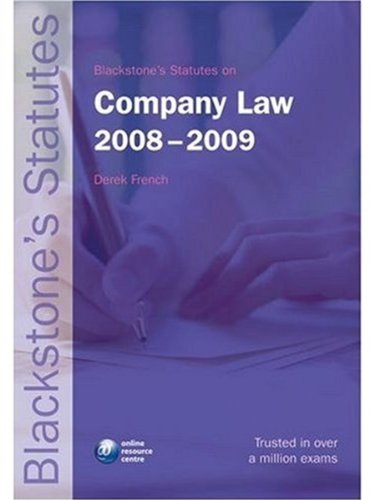 Stock image for Blackstone's Statutes on Company Law 2008-2009 for sale by Arthur Probsthain