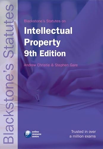 Beispielbild fr BLACKSTONE'S STATUTES ON INTELLECTUAL PROPERTY. zum Verkauf von Cambridge Rare Books