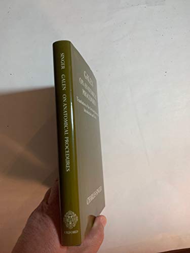 Beispielbild fr Galen On Anatomical Procedures: Translation of the Surviving Books with Introduction and Notes zum Verkauf von Pelican Bay Books