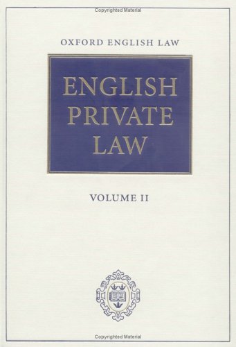 Beispielbild fr English Private Law, Volume 2. zum Verkauf von Cambridge Rare Books