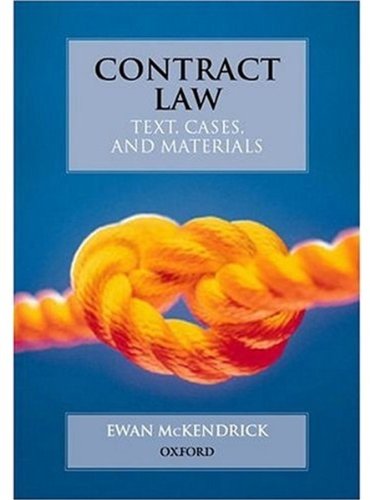Contract Law: Text, Cases and Materials (9780199250769) by McKendrick, Ewan