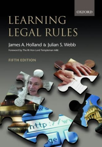Imagen de archivo de Learning Legal Rules : A Student's Guide to Legal Method and Reasoning a la venta por Better World Books