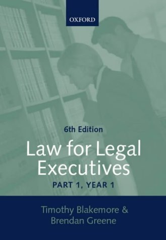 9780199255269: Law for Legal Executives: Pt.1
