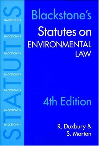 Imagen de archivo de Statutes on Environmental Law (Blackstone's Statutes) a la venta por AwesomeBooks