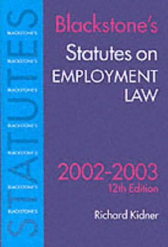 Stock image for Statutes on Employment Law (Blackstone's Statutes S.) for sale by AwesomeBooks