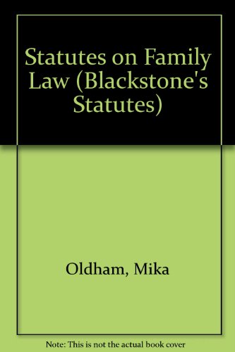 Imagen de archivo de Statutes on Family Law (Blackstone's Statutes) a la venta por AwesomeBooks