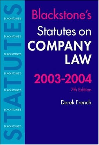 9780199259472: Statutes on Company Law 2003-2004 (Blackstone's Statute Book Series)