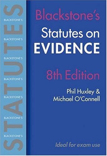 Stock image for Statutes on Evidence (Blackstone's Statutes) for sale by AwesomeBooks