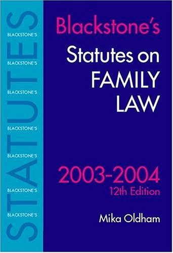 Beispielbild fr Statutes on Family Law (Blackstone's Statutes S.) zum Verkauf von WorldofBooks