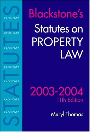 Stock image for Blackstone's Statutes on Property Law (Blackstone's Statutes S.) for sale by AwesomeBooks