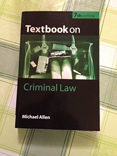 Stock image for Textbook on Criminal Law for sale by AwesomeBooks