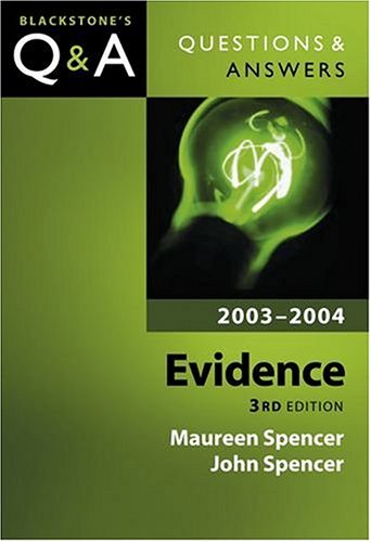 Imagen de archivo de Evidence 2003-2004 (Blackstone's Law Q & A) a la venta por AwesomeBooks