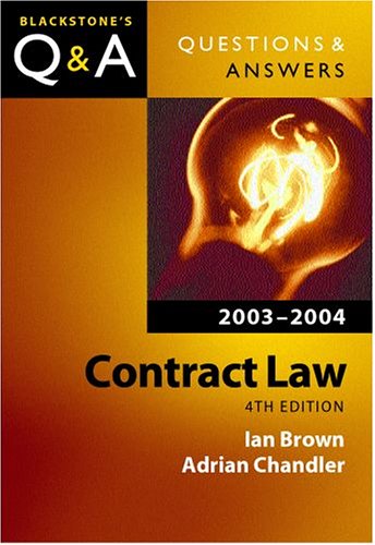 Imagen de archivo de Contract Law (Blackstone's Law Q & A S.) a la venta por Goldstone Books