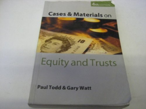 Imagen de archivo de Cases and Materials on Equity and Trusts a la venta por Goldstone Books