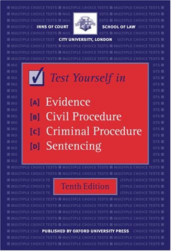 Stock image for Test Yourself in Evidence, Civil Procedure, Criminal Procedure and Sentencing (Blackstone Bar Manual S.) for sale by Bahamut Media