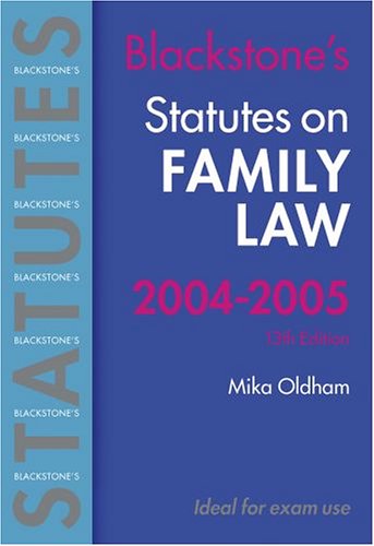 Imagen de archivo de Statutes on Family Law 2004/2005 (Blackstone's Statute Series) a la venta por WorldofBooks