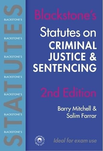 Imagen de archivo de Blackstone's Statutes on Criminal Justice and Sentencing (Blackstone's Statute Book) a la venta por WorldofBooks