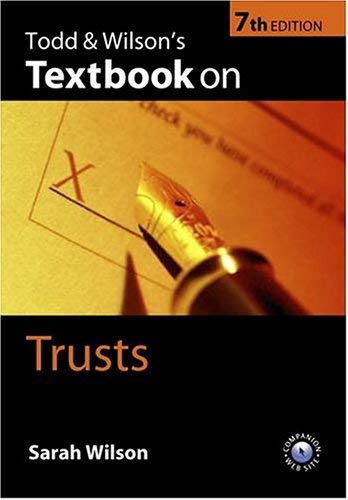 Beispielbild fr Todd and Wilson's Textbook on Trusts zum Verkauf von WorldofBooks