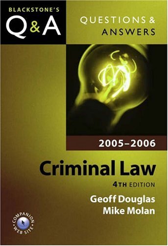 Beispielbild fr Questions and Answers: Criminal Law 2005-2006 (Blackstone's Law Questions and Answers) zum Verkauf von AwesomeBooks