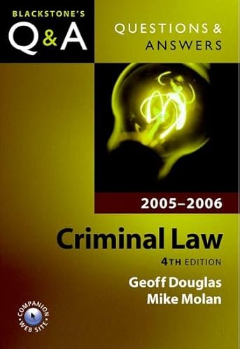 Stock image for Questions and Answers: Criminal Law 2005-2006 (Blackstone's Law Questions and Answers) for sale by AwesomeBooks