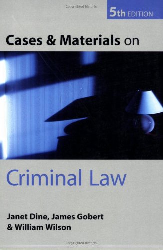 Beispielbild fr Cases and Materials on Criminal Law zum Verkauf von Ergodebooks