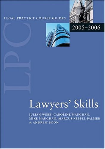 Imagen de archivo de Lawyers' Skills (Blackstone Legal Practice Course Guide) a la venta por AwesomeBooks