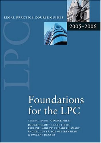 Stock image for Foundations for the LPC (Blackstone Legal Practice Course Guide) for sale by WorldofBooks