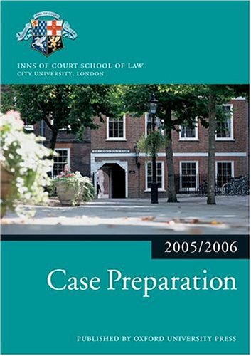 Imagen de archivo de Case Preparation (Blackstone Bar Manual) a la venta por AwesomeBooks