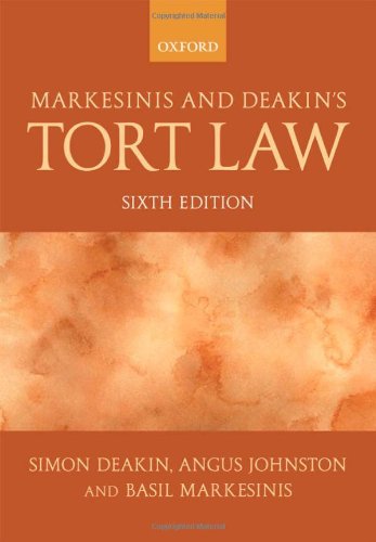 Stock image for Markesinis and Deakin's Tort Law for sale by Better World Books Ltd