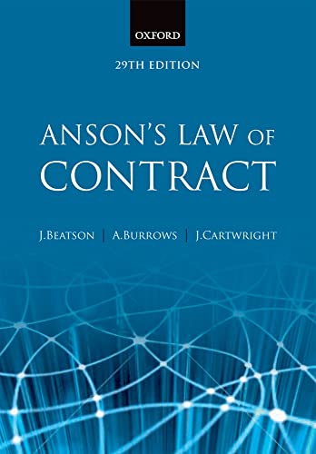 Imagen de archivo de Anson's Law of Contract a la venta por WorldofBooks