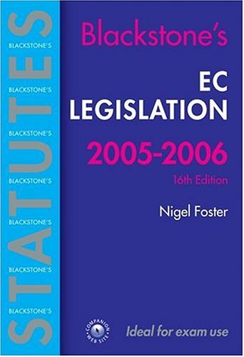 Stock image for EC Legislation 2005-2006 (Blackstone's Statute Book) for sale by AwesomeBooks