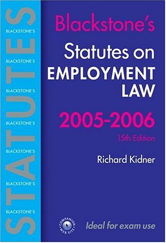 Imagen de archivo de Statutes on Employment Law 2005-2006 (Blackstone's Statute Book) a la venta por WorldofBooks