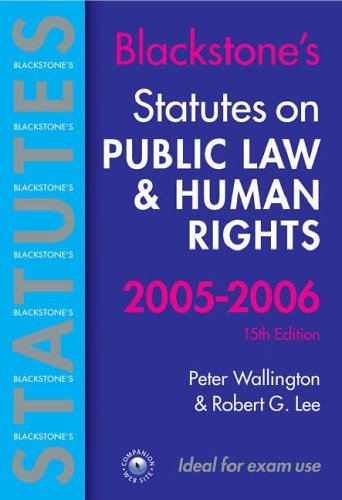 Imagen de archivo de Statutes on Public Law and Human Rights 2005-2006 (Blackstone's Statute Book) a la venta por Reuseabook