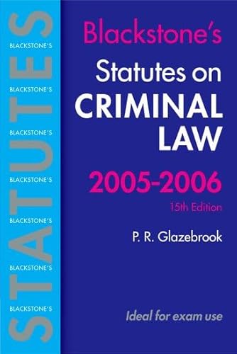 Stock image for Statutes on Criminal Law 2005-2006 (Blackstone's Statute Book) for sale by WorldofBooks