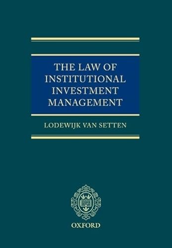 Stock image for The Law of Institutional Investment Management for sale by Books Puddle