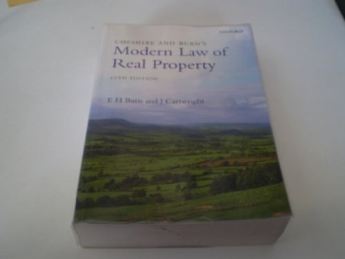 Imagen de archivo de Cheshire and Burn's Modern Law of Real Property a la venta por WorldofBooks