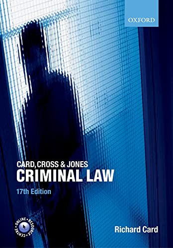 Imagen de archivo de Card, Cross and Jones Criminal Law a la venta por WorldofBooks