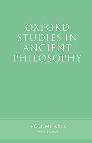 9780199287451: Oxford Studies in Ancient Philosophy XXIX: Winter 2005: 29