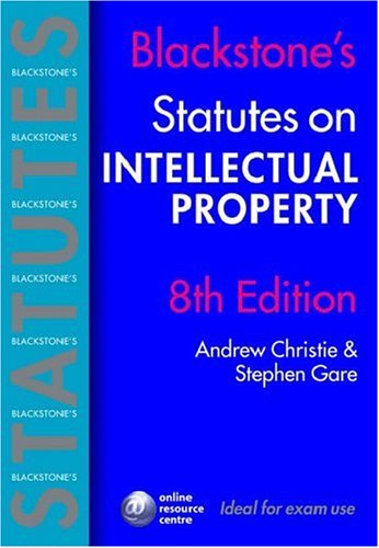 Stock image for Blackstone's Statutes on Intellectual Property for sale by Ammareal