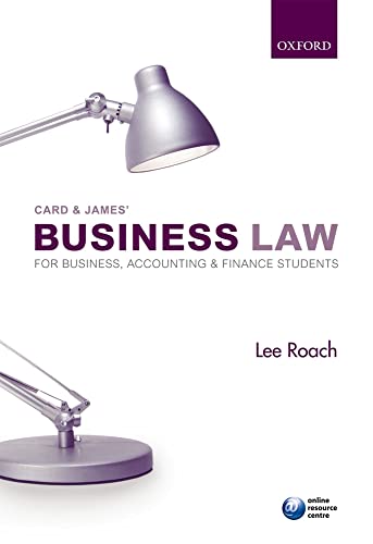 9780199289219: Card & James' Business Law for Business, Accounting, & Finance Students
