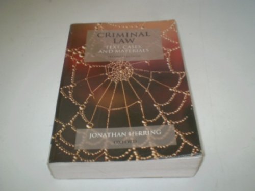 9780199289356: Criminal Law: Text, Cases and Materials