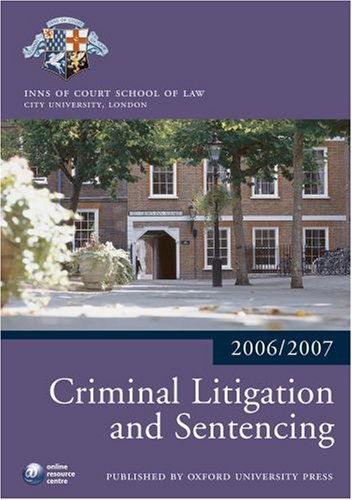 Beispielbild fr Criminal Litigation and Sentencing 2006-07 (Bar Manuals) zum Verkauf von AwesomeBooks