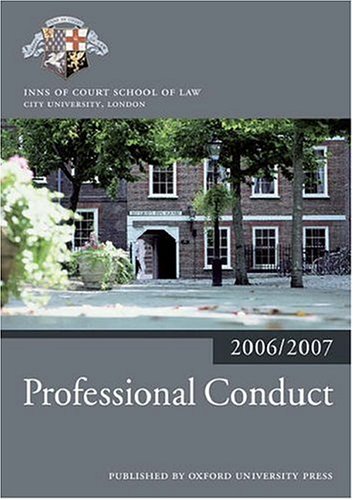 Imagen de archivo de Professional Conduct 2006-07 (Bar Manuals) a la venta por WorldofBooks