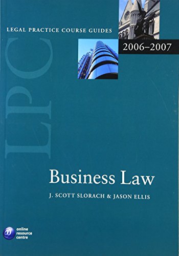 Imagen de archivo de LPC Business Law 2006-2007 (Blackstone Legal Practice Course Guide) a la venta por Ergodebooks