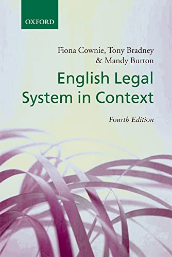 Beispielbild fr English Legal System in Context zum Verkauf von AwesomeBooks