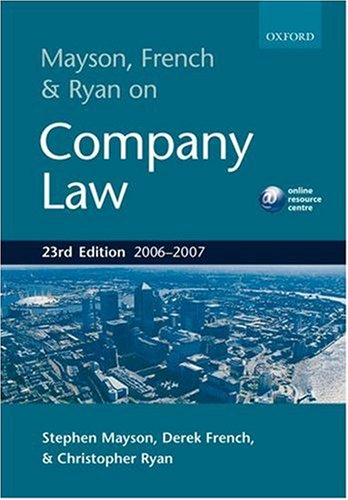 Beispielbild fr Mayson, French and Ryan on Company Law 2006-7 zum Verkauf von MusicMagpie